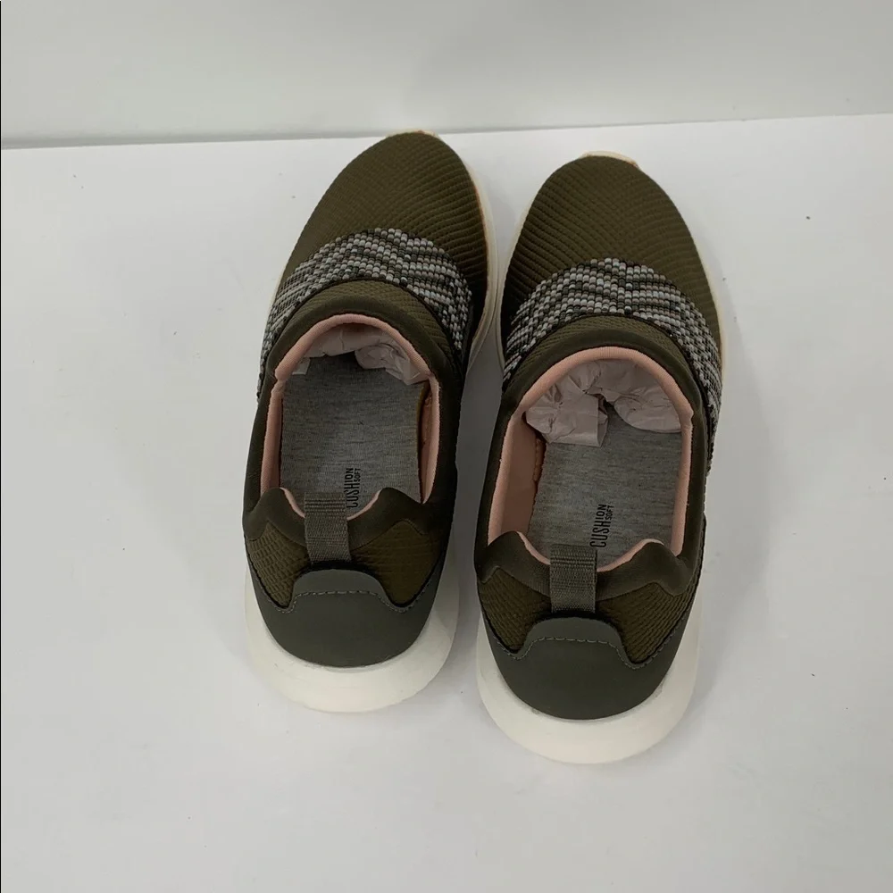 Clarks Cloud Steppers Nova Way slip-on sneakers olive green mosaic chevron 7.5 - Picture 6 of 7